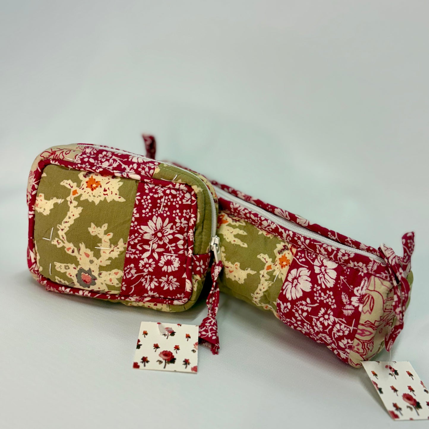 ✨ Patchwork Treasures – Combo Mini Square Pouch & Penny Pencil Case ✨