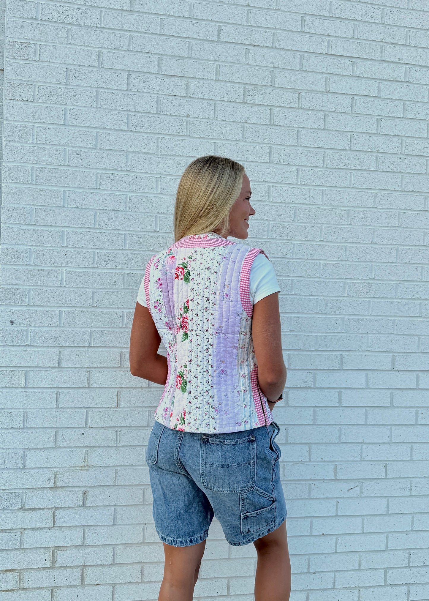 Pink patchwork Vest