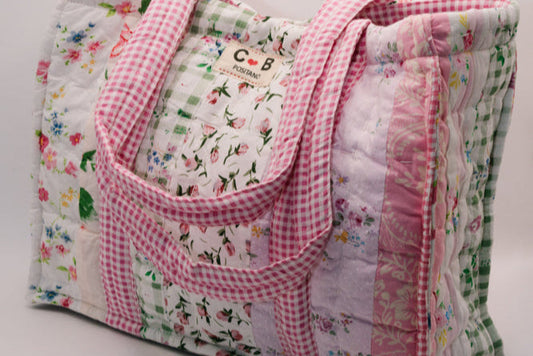 Tote square Large pink