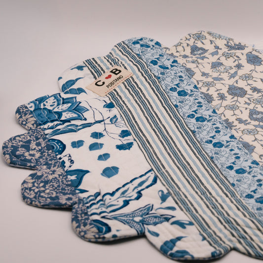 Placemat Round Blue